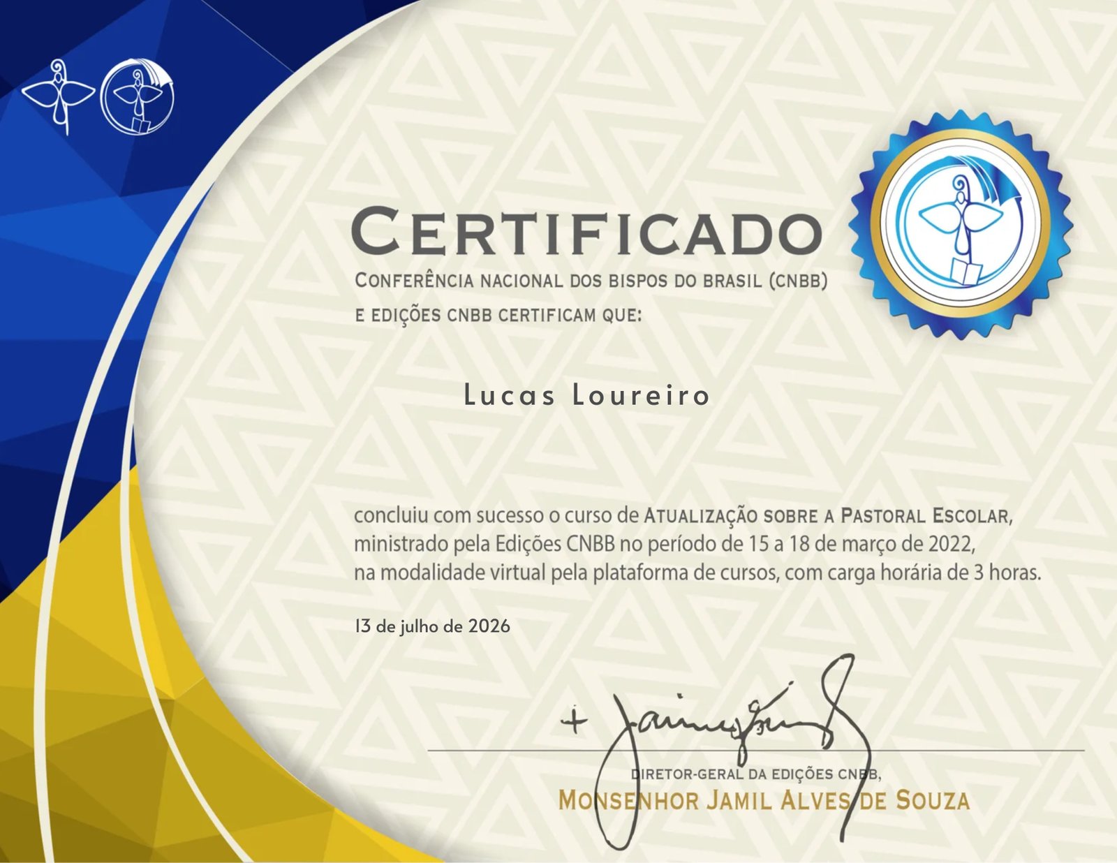 Curso de atualização sobre a Pastoral Escolar